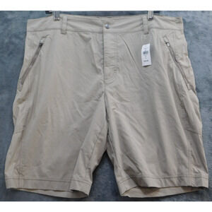 LL Bean Cresta Trail Shorts Womens 18 Tan Stretch Zip Pockets Gorpcore NWT